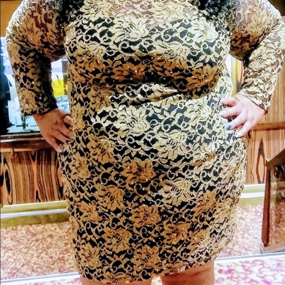 Black and gold dress